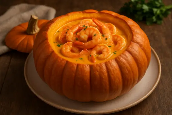 Camarão na Moranga — faça de um jeito simples e com a técnica para ponto perfeito do camarão