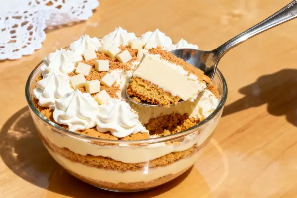 Torta Gelada Aveludada de Laranja e Cardamomo com Crocante de Coco