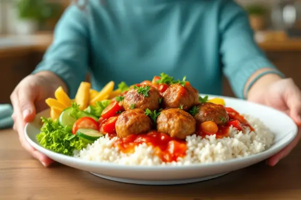 Bolinho de Carne com Legumes