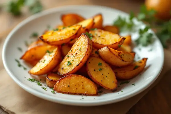 Batatas Assadas com Crosta de Alho, Parmesão e Ervas